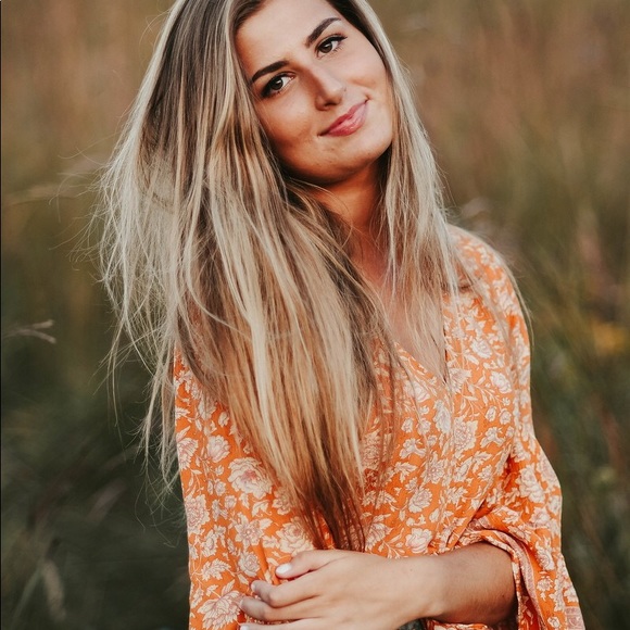 Orange and white American Eagle top - Picture 4 of 5